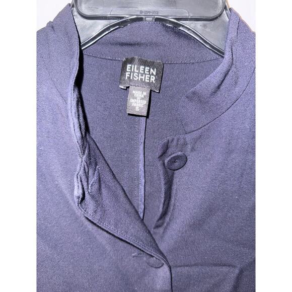 EILEEN FISHER black button up jacket/top size S small - Picture 2 of 5